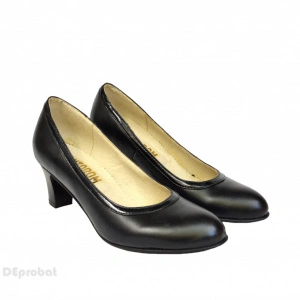 Pantofi negri dama eleganti din piele naturala cod P384