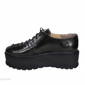 Pantofi negri lacuiti dama cu talpa inalta 5,5 cm din piele naturala