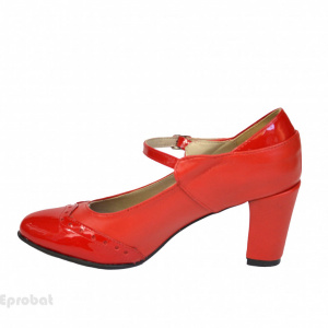 Pantofi rosii dama eleganti din piele naturala
