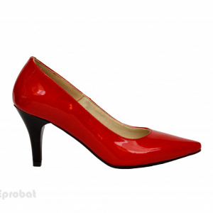 Pantofi stiletto rosii lacuiti dama eleganti din piele naturala