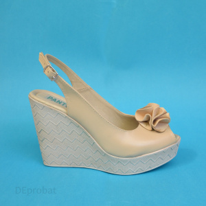 Sandale bej dama din piele naturala platforma 11 cm cod S312BEJ - Img 3