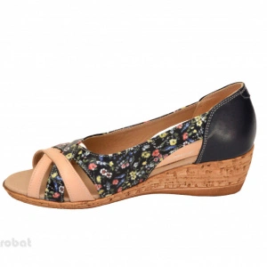 Sandale dama multicolore cu platforma din piele naturala