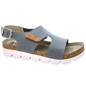Sandale Dr Feet 9016 albastru deschis cu detalii de pluta - dama