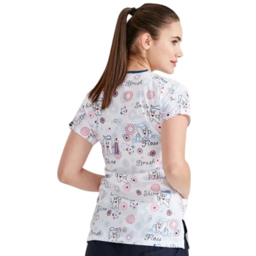 Bluza medicala alba cu dintisori