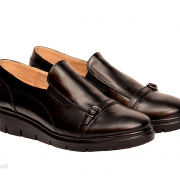 36 - Pantofi dama negri casual-eleganti din piele naturala cod P191