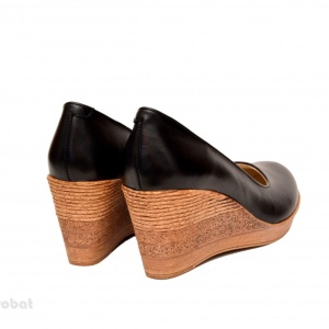 Pantofi negri dama eleganti - casual din piele naturala