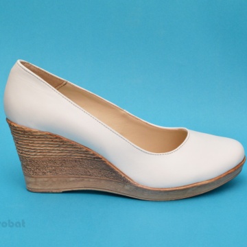 Pantofi albi dama eleganti - casual din piele naturala