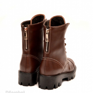 Bocanci maro dama piele naturala sport-casual cod BOC14M - Made in Romania - Img 2