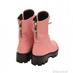 Bocanci roz dama piele naturala sport-casual cod BOC14ROZ - Made in Romania - Img 2