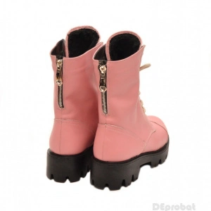 Bocanci roz dama piele naturala sport-casual