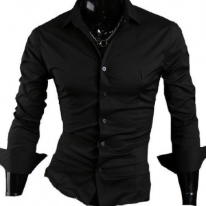 Camasa Slim Fit Neagra bumbac - Camasa neagra barbati slim fit