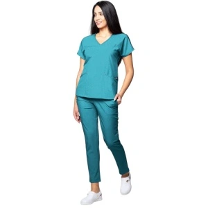 Costum medical Ambra dama - turcoaz