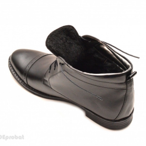 Ghete barbati piele naturala Negre casual-elegante cu siret