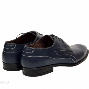 Pantofi barbatesti bleumarin lucrati manual piele naturala