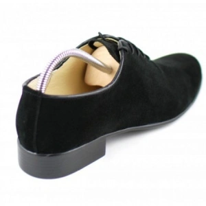 Pantofi barbati piele naturala velur negri casual-eleganti