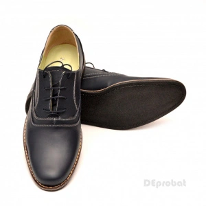 Pantofi barbati piele naturala bleumarin casual-eleganti cu siret