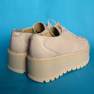 Pantofi bej dama cu talpa inalta 5,5 cm din piele naturala cod P188BEJ - Img 2