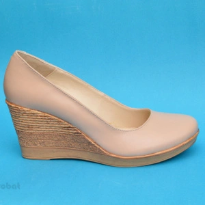 Pantofi bej dama eleganti - casual din piele naturala