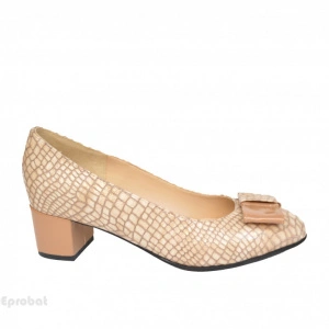 Pantofi crem dama eleganti din piele naturala