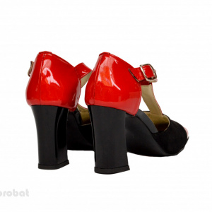 Pantofi dama cu toc aplicat din piele naturala cod P349 - Img 2