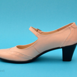 Pantofi dama eleganti din piele naturala bej cu toc de 5 cm cod P118BEJ - Img 4
