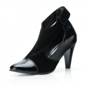 Pantofi dama eleganti din piele naturala negri cod P305