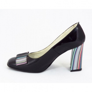 Pantofi dama eleganti din piele naturala negri lacuiti