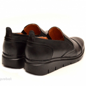 Pantofi dama negri sport-casual din piele naturala cu elastic