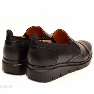 Pantofi dama negri sport-casual din piele naturala cu elastic