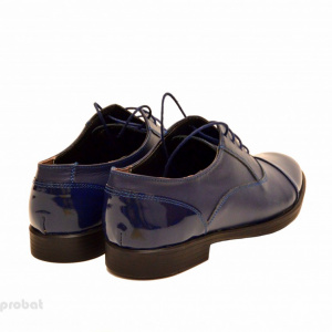 Pantofi dama piele naturala bleumarin cu siret 
