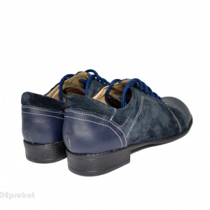 Pantofi dama piele naturala bleumarin cu siret