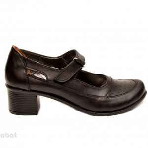 Pantofi dama piele naturala negri cu platforma cod P135N - Made in Romania - Img 3