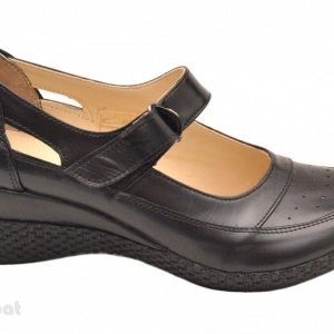 Pantofi dama piele naturala negri cu platforma