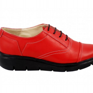 Pantofi dama rosii casual-eleganti din piele naturala 