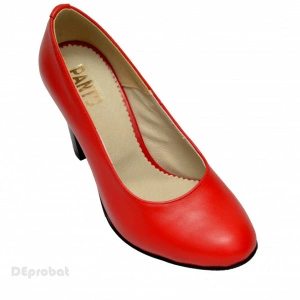 Pantofi dama rosii eleganti din piele naturala cu toc de 9 cm