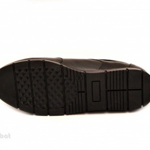 Pantofi dama sport-casual negri din piele naturala cu siret