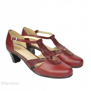 Pantofi grena dama eleganti din piele naturala cod P389