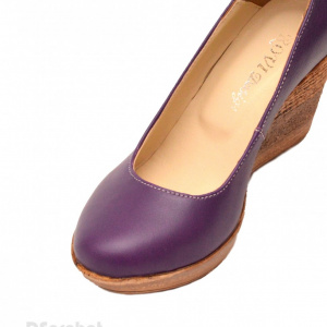 Pantofi mov dama eleganti - casual din piele naturala