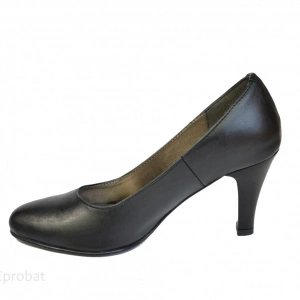 Pantofi negri dama eleganti din piele naturala