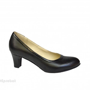Pantofi negri dama eleganti din piele naturala