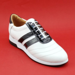 Pantofi sport dama piele naturala alb cu negru cod P86 - Made in Romania - Img 4