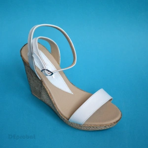 Sandale dama albe cu platforma de 10,5 cm din piele naturala