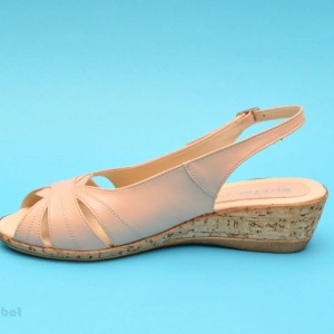 Sandale dama casual - elegante bej din piele naturala