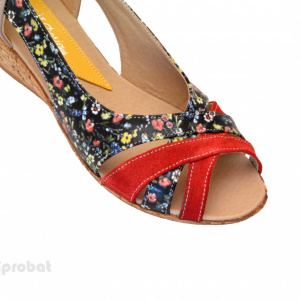 Sandale dama multicolore cu platforma din piele naturala