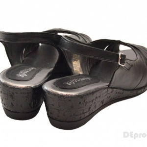 Sandale dama negre din piele naturala