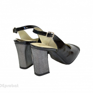 Sandale negre dama din piele naturala platforma 11 cm cod S316 - Img 2