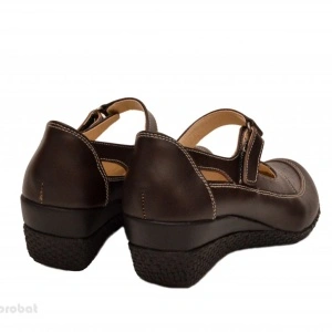 Pantofi dama piele naturala maro cu platforma