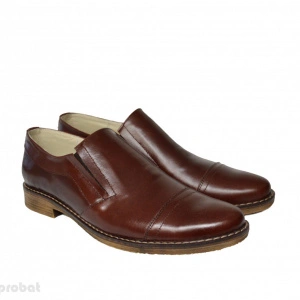 41 - Pantofi barbati piele naturala maro cu elastic cod P46 - LICHIDARE STOC 41
