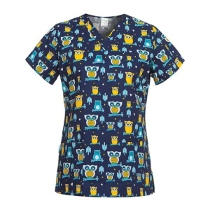 Bluza medicala bluemarin cu bufnite
