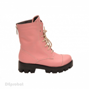 Bocanci roz dama piele naturala sport-casual cod BOC14ROZ - Made in Romania - Img 3